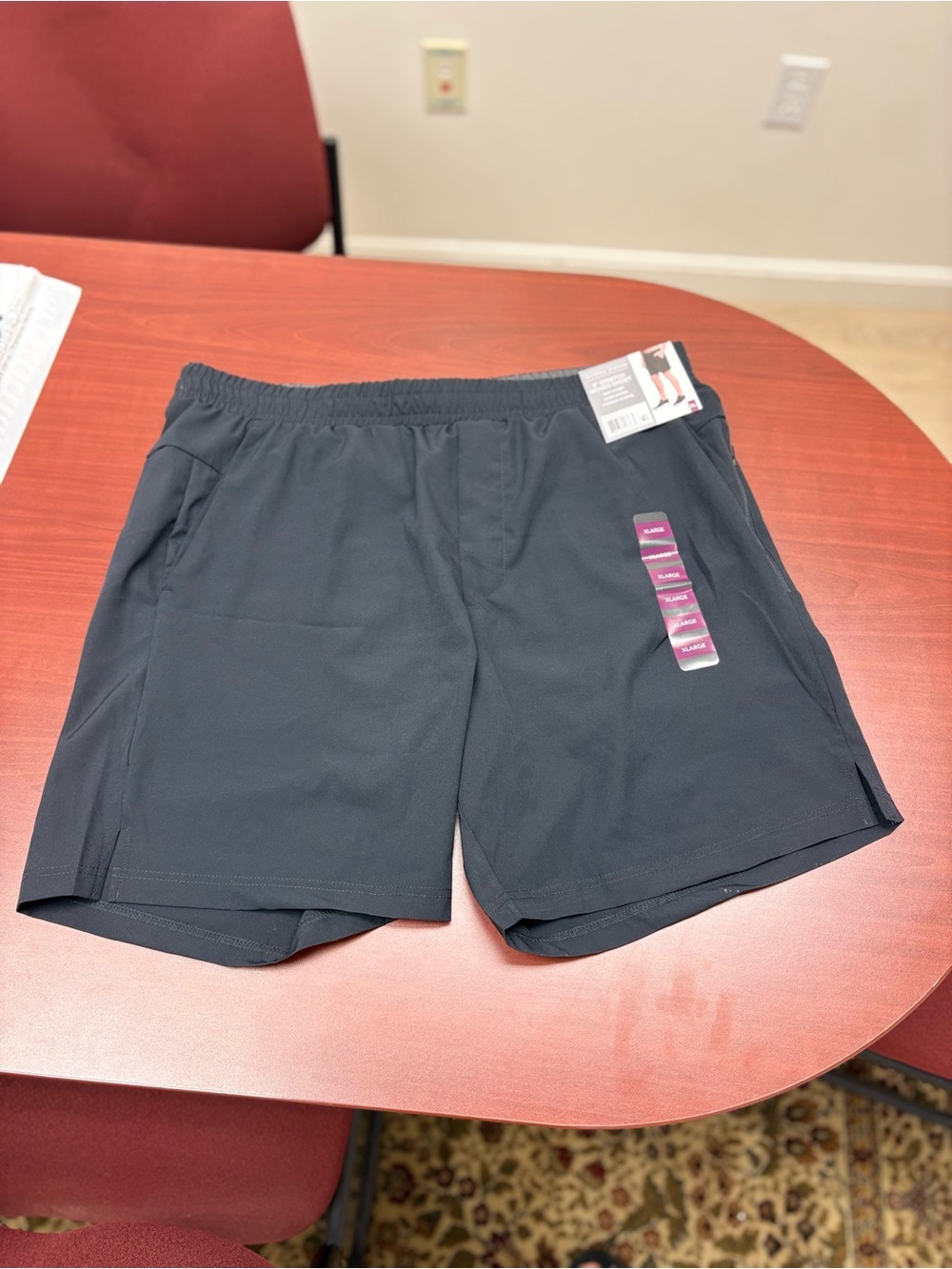 Men's Black Lightweight Athletic Shorts with Elastic Waist 8in